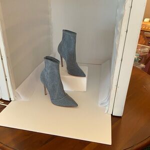 Gianvito Rossi Blue Denim Heeled Boots